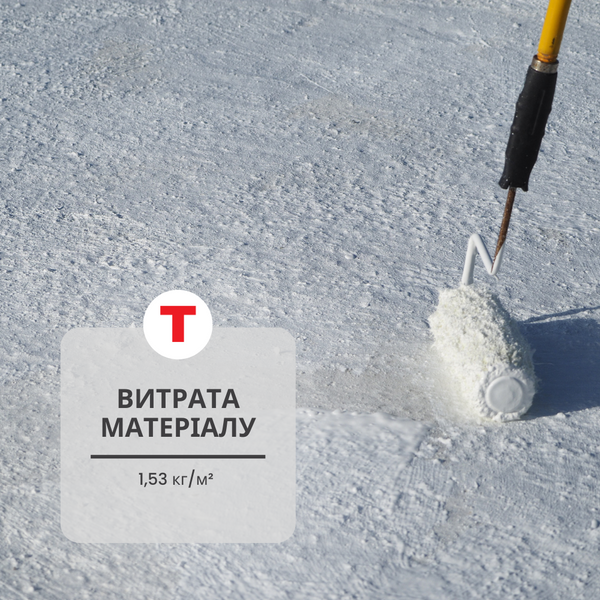Акрилова гідроізоляція Teknomer 300 &mdash; еластична УФ-стійка мастика для басейнів, терас, балконів, покрівлі і ванних кімнат, 20 кг TM300 фото