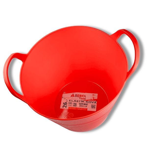 Ведро эластичное строительное Elastic Bucket Lux 26 л, красное (335) 335 фото
