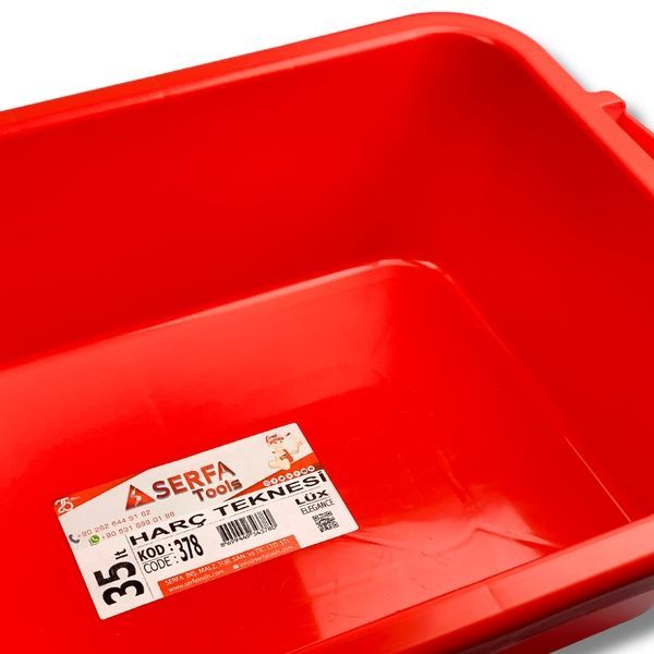 Таз строительный прямоугольный пластиковый Plaster Hod Lux Red 35 л, красный (378) 378 фото
