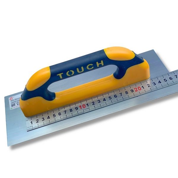 Гладилка штукатурная 30 см Closed Touch&nbsp;Handle, нержавеющая сталь, желтая (129)