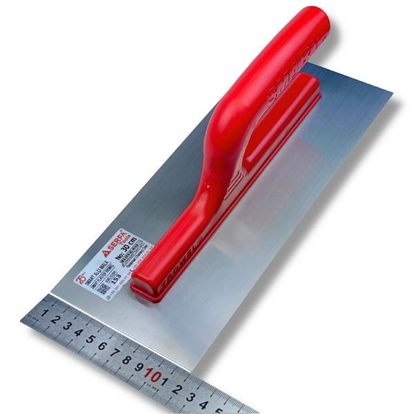Гладилка штукатурна 30 см Smart Plaster Trowel, нержавіюча сталь, червона (153) 153 фото