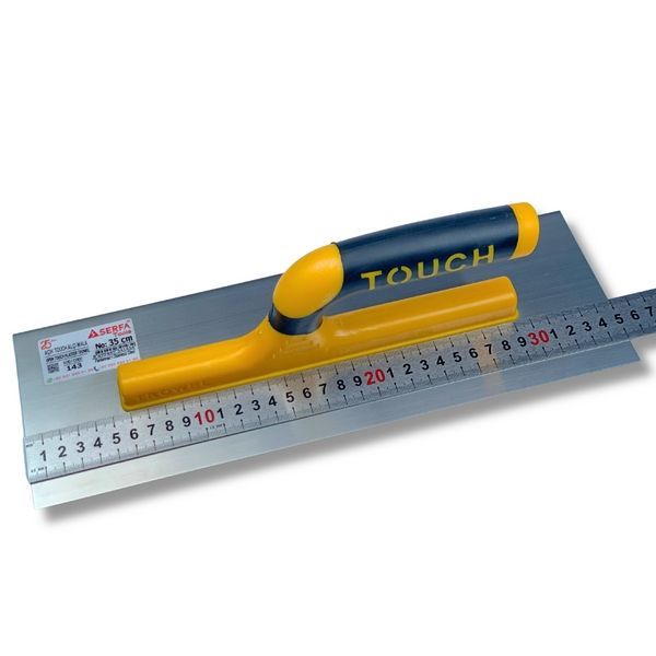 Гладилка штукатурна 35 см Touch&nbsp;Plaster Trowel Open Handle, нержавіюча сталь, жовта (143) 143 фото
