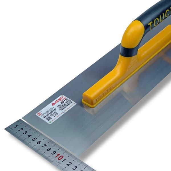 Гладилка штукатурная 40 см Touch Plaster Trowel Open Handle, нержавеющая сталь, желтая (145) 145 фото