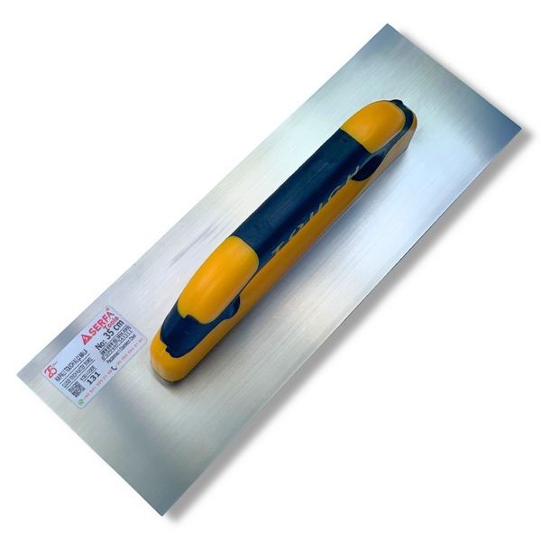 Гладилка штукатурна 35 см Closed Touch Handle, нержавіюча сталь, жовта (131) 131 фото