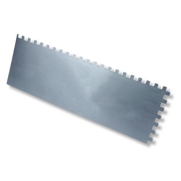 Гладилка зубчаста штукатурна 40 см, зуб 8 мм Notched Trowel Open Handle, нержавіюча сталь, жовта (203) 203 фото