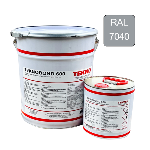Эпоксидная краска для бетонного пола Teknobond 600 20 кг Серая (RAL 7040) TB600 фото