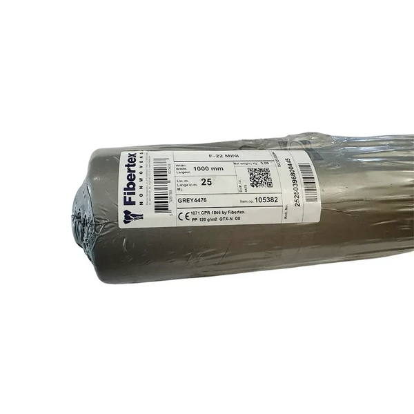 Геотекстиль термоскрепленный Fibertex F-22 mini, 120 г/м&sup2;, серый, 1х25 м, рулон 25 м&sup2; 0385 фото
