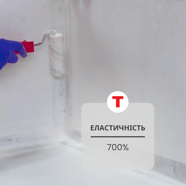 Мастика акриловая суперэластичная для гидроизоляции стойкая к УФ-излучению Teknomer 300 EX (20 кг) Белая TM300EX3 фото