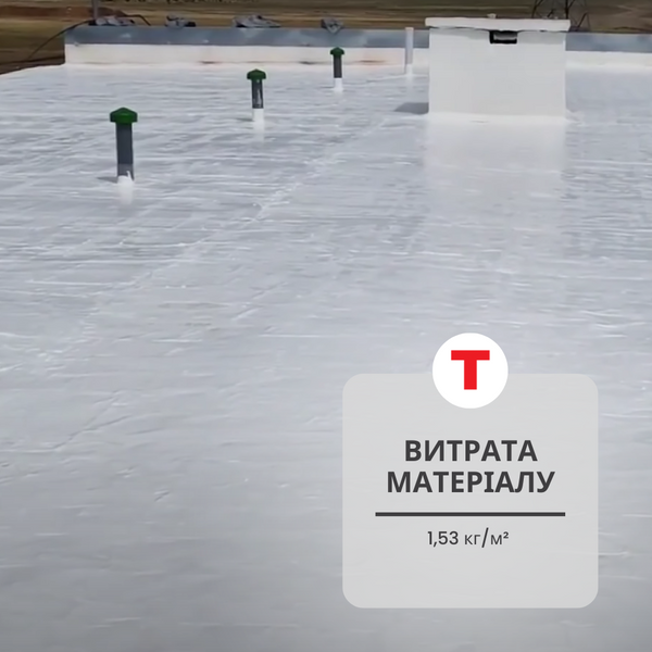 Мастика акриловая суперэластичная для гидроизоляции стойкая к УФ-излучению Teknomer 300 EX (20 кг) Белая TM300EX3 фото