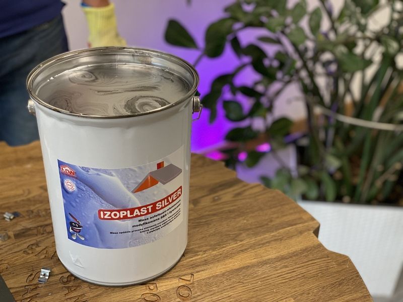 ADW Izoplast Silver bitumen-aluminum mastic for protecting surfaces from UV and corrosion, Silver 5 l