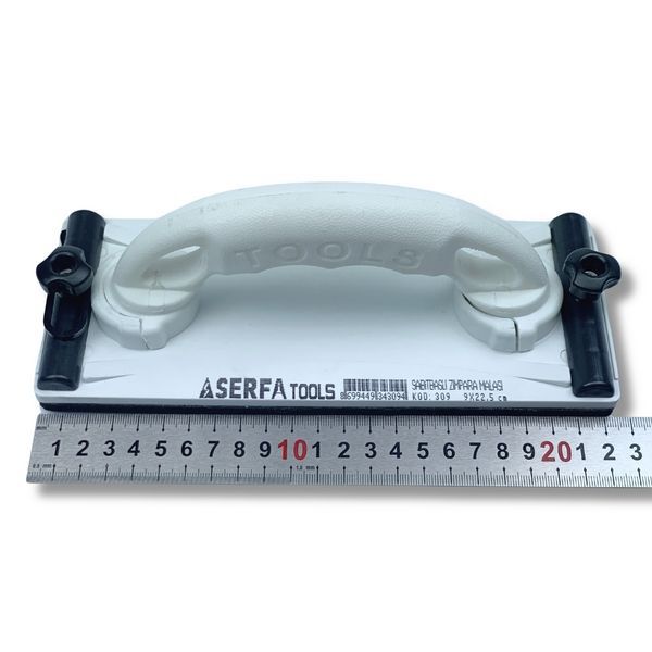 Тертка шліфувальна пластикова 9/22,5 см Fixed Head Emery Trowel, біла (309) 309 фото