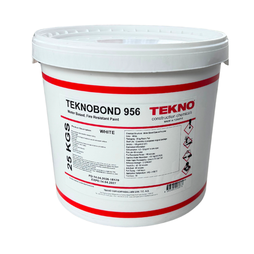 Вогнестійка фарба Teknobond 956 на водній основі для бетону та дерева, білий колір, 25 кг TB956 фото