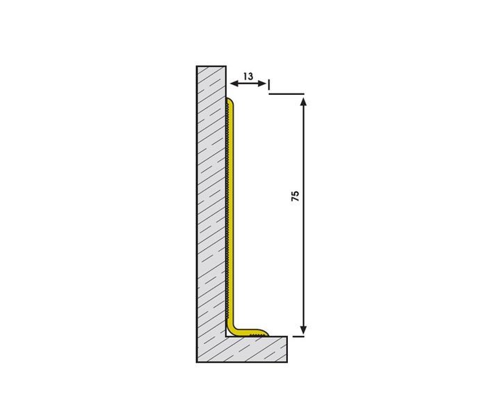 Flexible floor skirting board PS7510 Arfen Flexible PVC floor skirting boards Turkey black, 50 m., Black