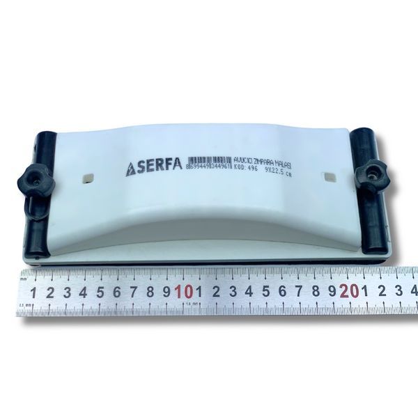 Терка шлифовальная пластиковая ручная 9/22,5 см Palm Head Emery Trowel, белая (496) 496 фото