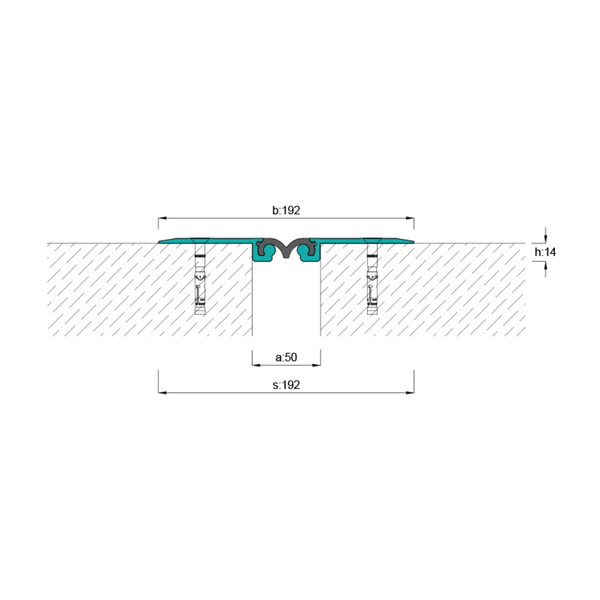 Overlay profile for expansion joint for parking lots AR 753-050, 4 linear meters.