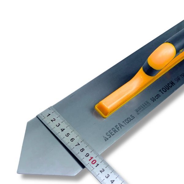 Гладилка для пола с острым углом 50 см Floor Finishing Trowel/Open Touch Handle, cталь, желтая (303) 303 фото